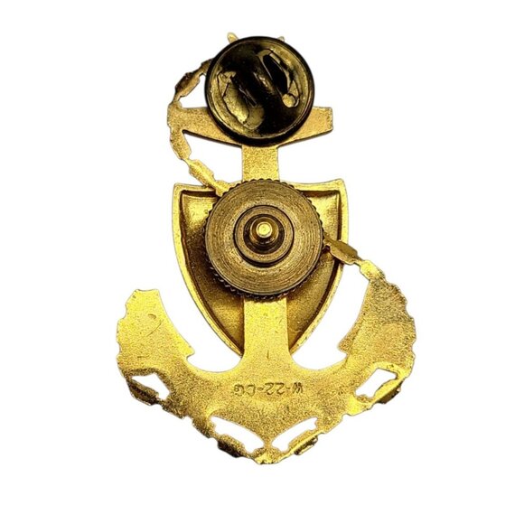 US Navy Master Chief Petty Officer Pin M-22-GI Vietnam Era Anchor Shield Star - Picture 5 of 8